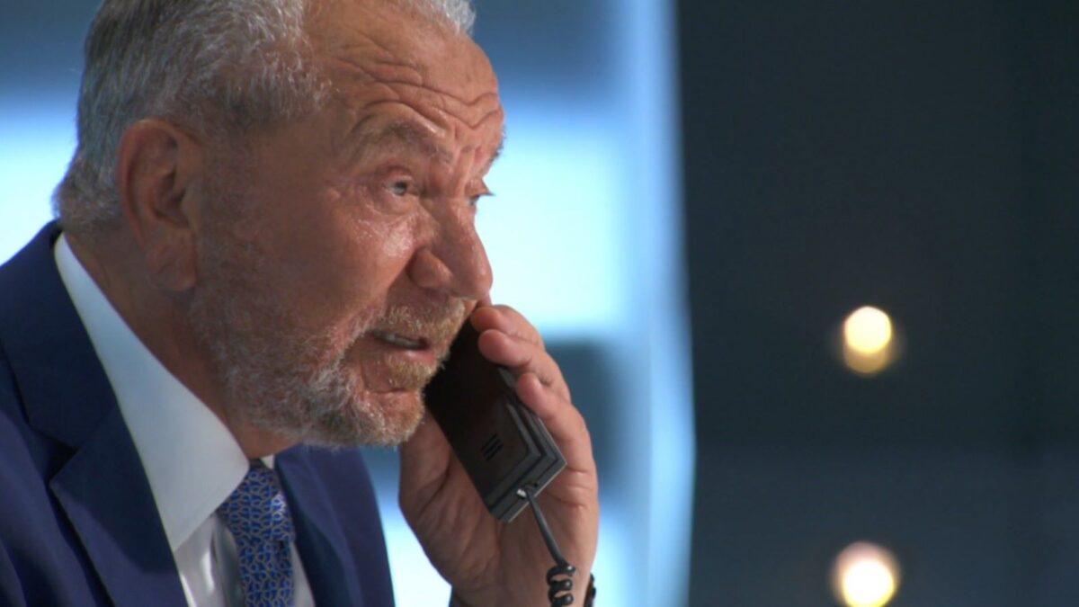 The Apprentice 2022: Lord Sugar, Boardroom, on the phone - (C) Naked - Photographer: Naked