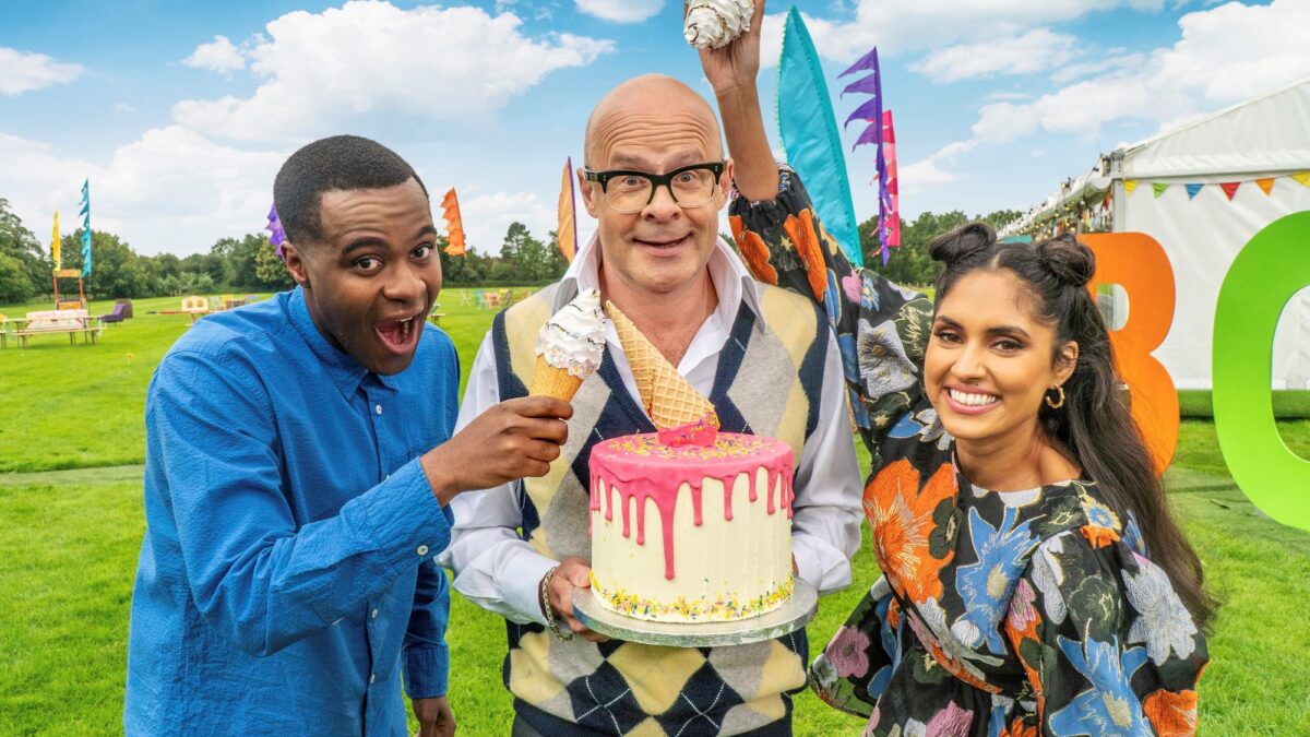 Junior Bake Off stars Liam Charles, Harry Hill + Ravneet Gill Picture: Channel 4