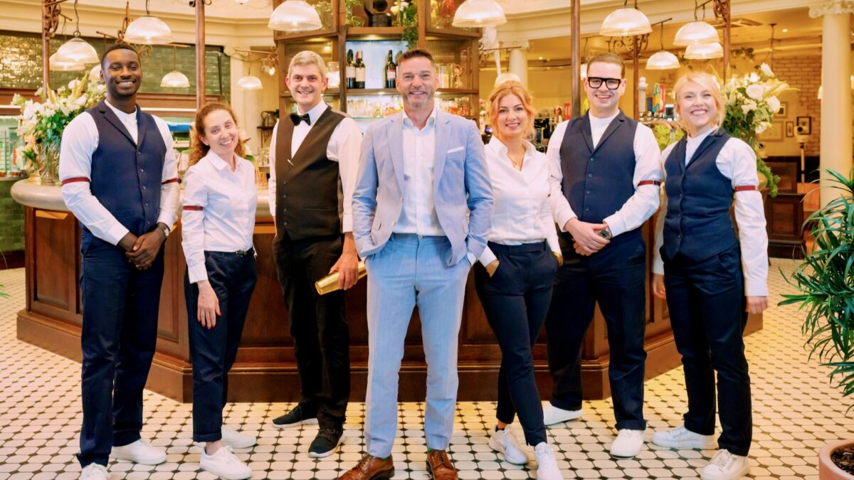 The new cast of First Dates pose with Fred Sirieix